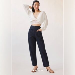 MAEVE HIGH-RISE SLIM CURVED SAILOR PANTS
